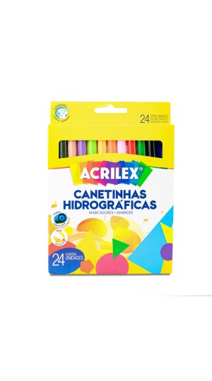 CANETINHA HIDROGRÁFICA C/24 CORES ACRILEX