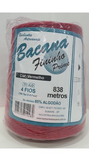 BARBANTE FININHO VERMELHO 4 FIOS 600G.