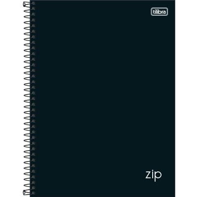 CADERNO UNIV. 80F. CD 1X1 ZIP PRETO TILIBRA