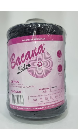 BARBANTE LIDER PRETO 8 FIOS 1,0KG.
