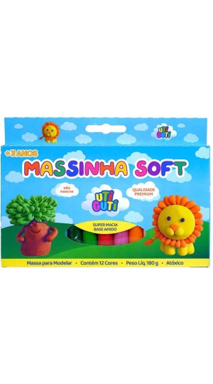MASSA MODELAR SOFT C/12 CORES 180G. UTI GUTI