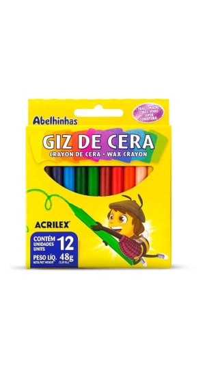 GIZ DE CERA C/12 PEQUENO CORES ACRILEX