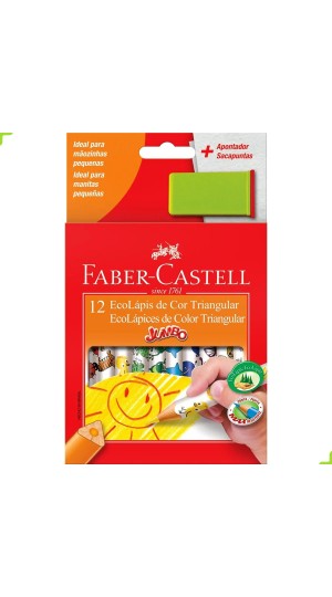 LÁPIS DE COR 12 CORES JUMBO TRIANGULAR FABER
