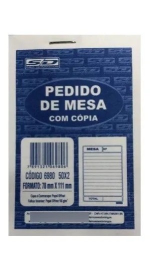 PEDIDO DE MESA SEM CÓPIA