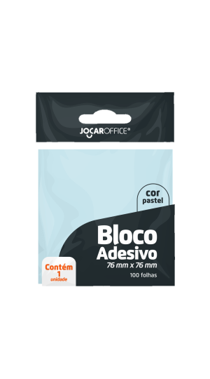 BLOCO ADESIVO AZUL PASTEL 76X76MM JOCAR